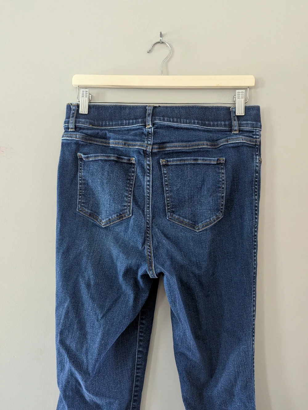 Spanx Medium Wash High Rise Ankle Skinny Jeans Size Large